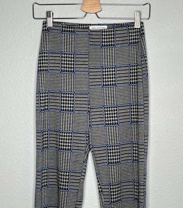 plaid houndstooth flare leg pants size Small - Image 3