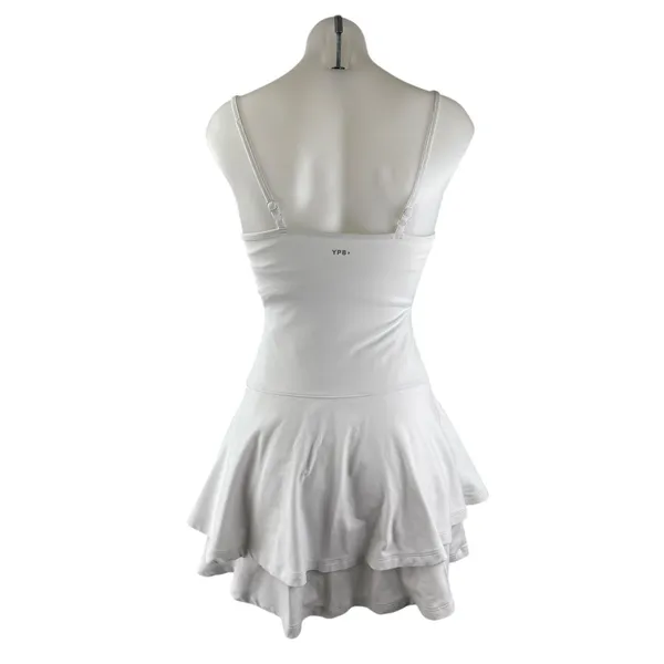 YPB Womens White Sleeveless Activewear Athletic Mini Romper A-line Tank Dress XS - Image 2