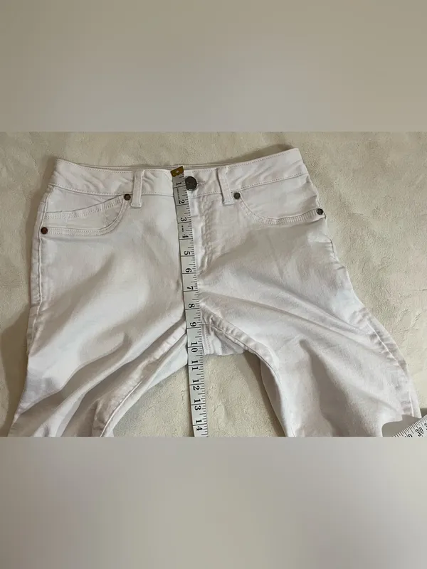 1822 Denim White High-Rise Skinny Jeans Size 8 Like New Condition - Image 5