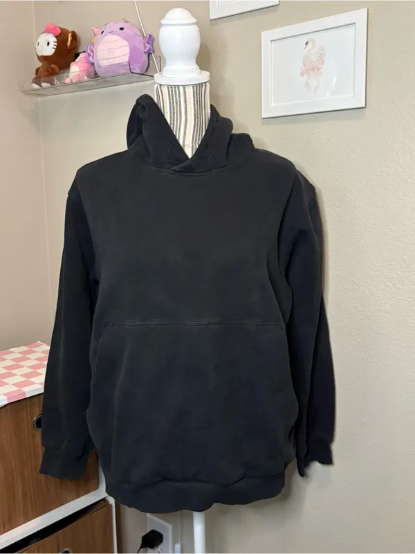 Lululemon unisex black hoodie cotton small quiet luxury goth casual preppy athle - Image 2