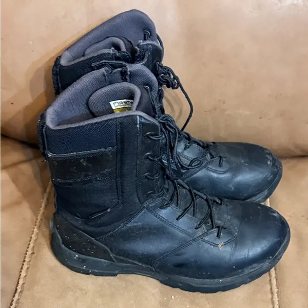 First‎ Black Combat Boots Size 8 - Image 3