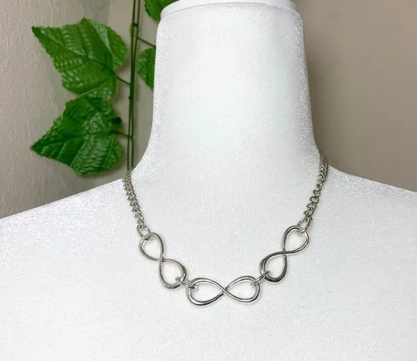 Triple Infinity Statement Necklace New - Image 6