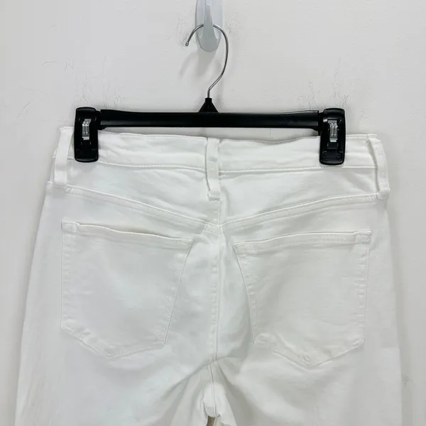 J.Crew Flare Crop White Jean Signature Stretch Denim Mid Rise Womens US 28 - Image 9