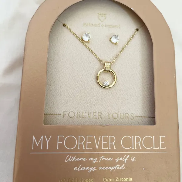 Beloved + Inspired My Forever Circle 14k‎ Gold Dipped Cubic Zirconia Jewelry Set - Image 2