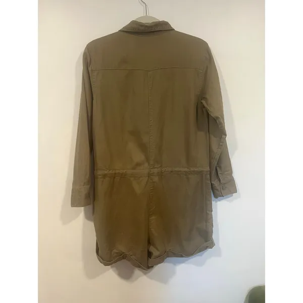 Aerie Olive Green Utility Drawstring Romper Small - Image 6