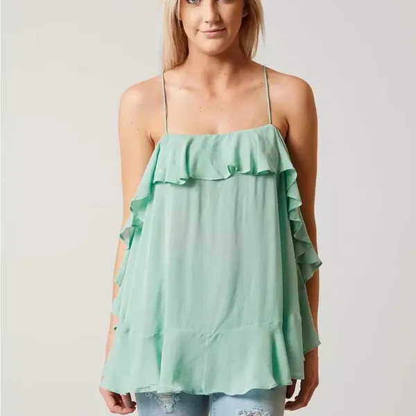 NWT Free People Cascades Tank Top ruffle camisole Sz s‎ - Image 3
