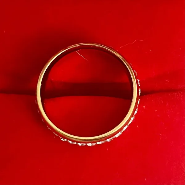 Classic 10K Plated Yellow Gold Channel Set Diamond 4mm Band Size 9 - Image 3