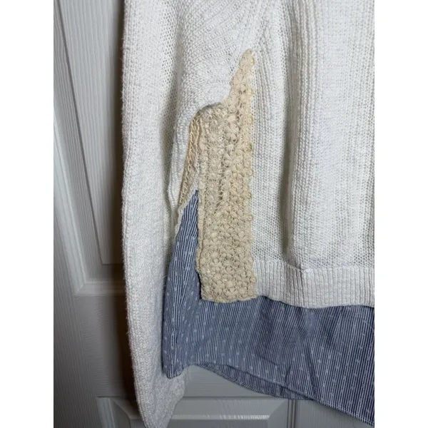 Anthropologie Moth Medium Crochet Sweater Shirt Granny Cottagecore Boho Work - Image 8