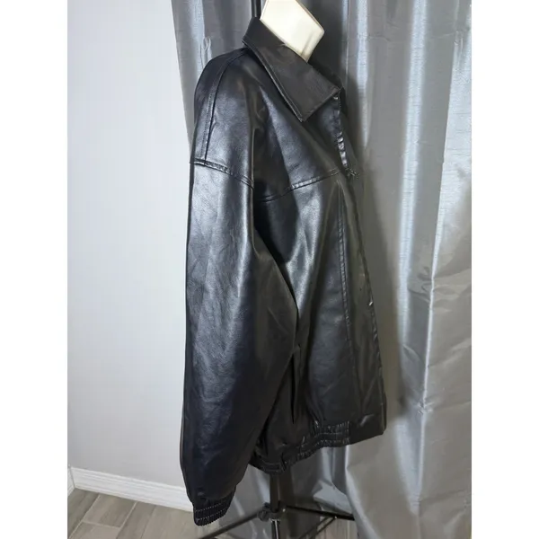 Sampeel Faux Leather Women’s Jacket‎ Medium Motorcycle Jacket Bomber Coat Winter - Image 6