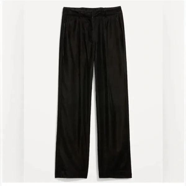 Old Navy Black Extra High Rise Velvet Wide Leg Pants(Size Small) - Image 3