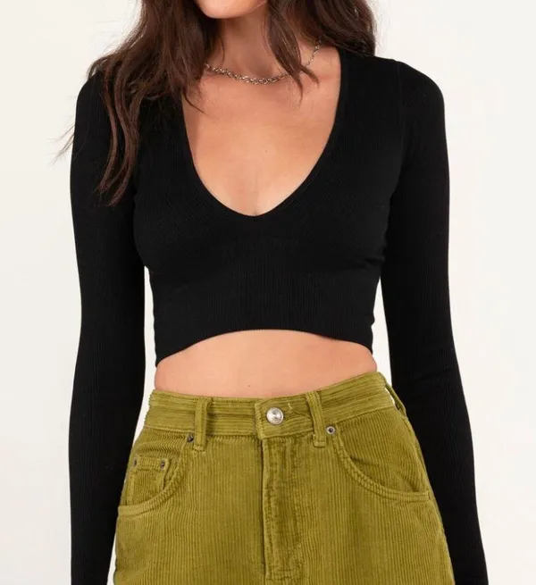 Urban Outfitters Going Out V Neck Crop Top - Image 2