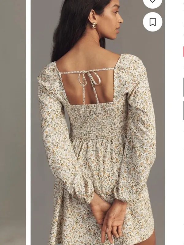 Anthropologie Long-Sleeve Corset A-Line Mini Dress - Image 4