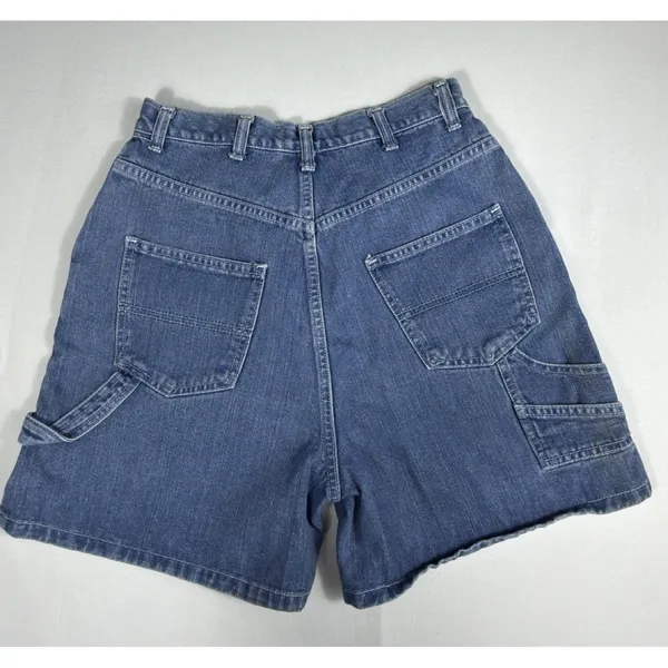 Vintage 90s Bill Blass Women's High Rise Denim‎ Carpenter Jean Shorts Size 10 - Image 5