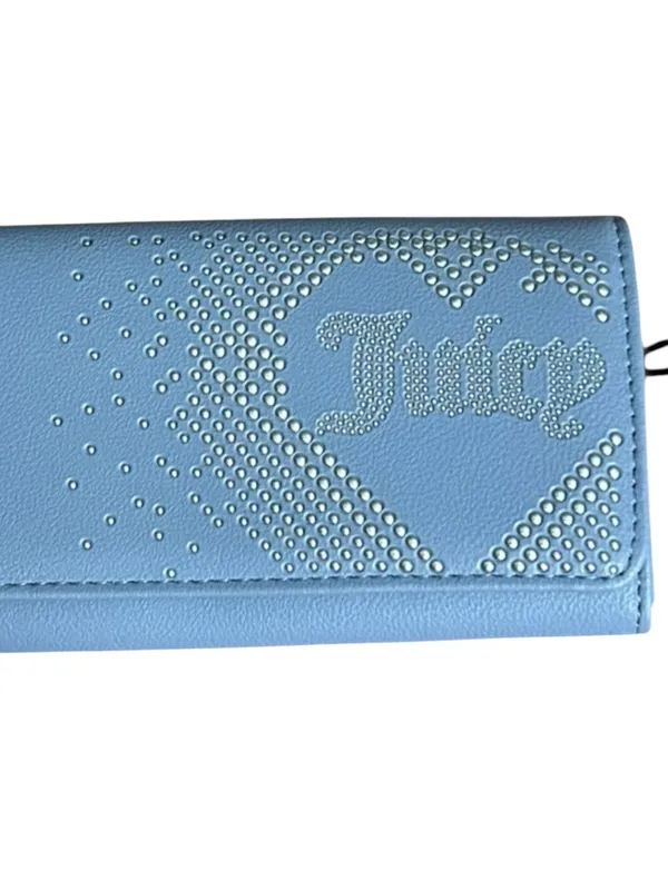 Juicy Couture Blue Studded Heart Rhinestone Y2K Long Wallet NWT - Image 2