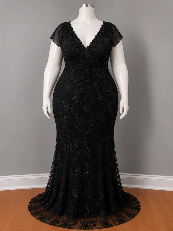 Boutique #1-13 Black embroidered lace floral appliqué sleeveless maxi dress - Image 3