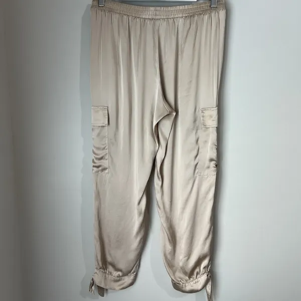 Amanda Uprichard Satin Matching Set Large 100% Silk Frankie Bomber Jacket Pants - Image 8