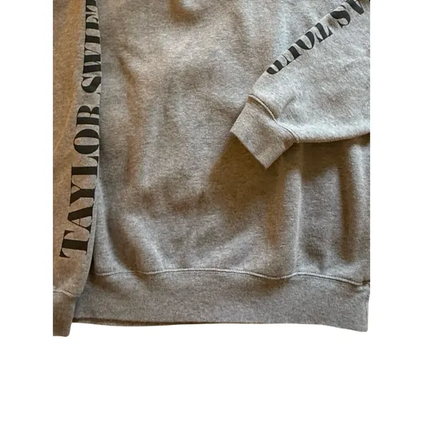 Taylor Swift Eras Tour Sweatshirt Size M Gray Graphic Logo 1/4 Zip Official Merc - Image 10