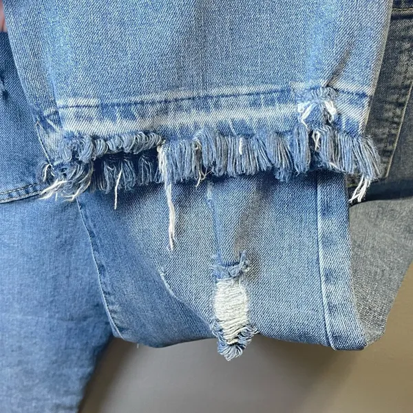 Free People We The Free Dylan High‎ Rise Bootcut Distressed Button Fly Jeans 27 - Image 5