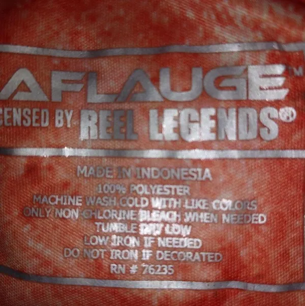 Reel Legends Aquaflauge S Fishing Orange Rash Guard Top - Image 4