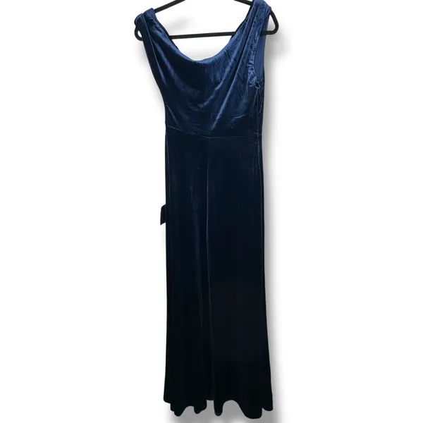 NEW Lulus Coveted Confidence Navy Blue Velvet Asymmetrical Maxi Dress Small - Image 7