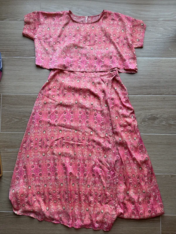 FREE PEOPLE Marion 2 piece Skirt Top Set 4 pink maxi - Image 2