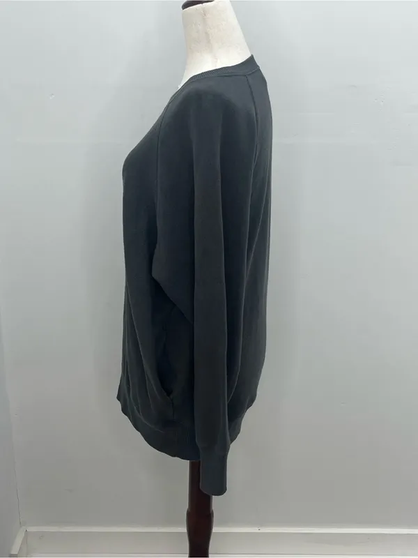 Aerie Women's Charcoal Grey Pullover Sweatshirt with Pockets Oversized XXS - Image 3