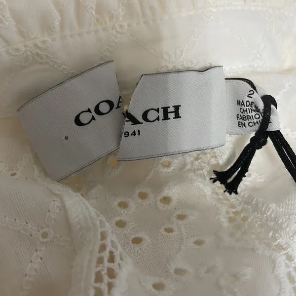Coach Broderie Anglaise Lace Long Sleeve Cottagecore Minimalist Coquette Regency - Image 5