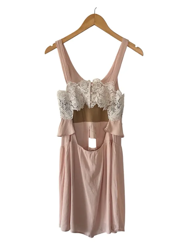 For Love & Lemons Pink Lace Mini Dress Size Small Romantic Coquette - Image 5
