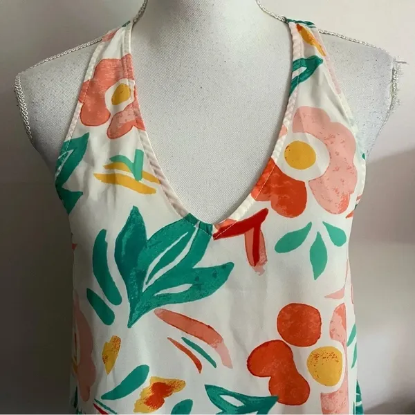 Everly • Green Orange Floral Tank Top - Image 3