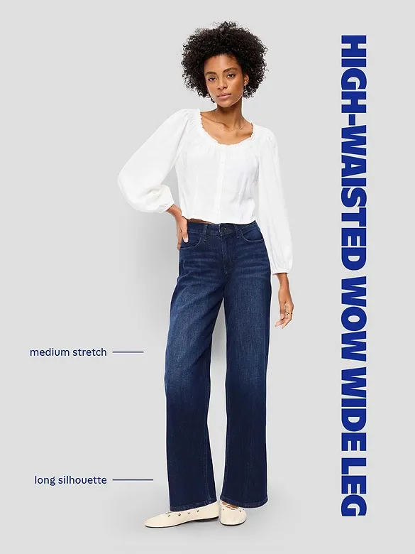 Old Navy High-Waisted Wow Wide-Leg Jeans Size 12 Tall - Image 8