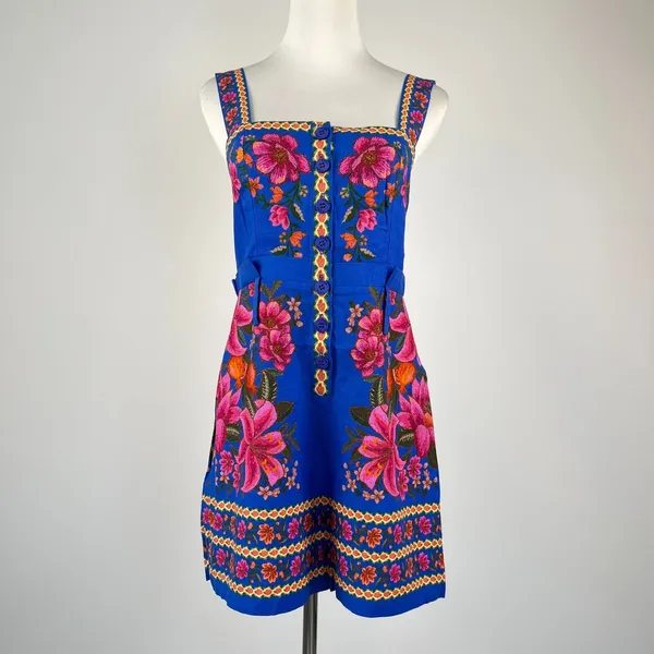 NWOT Farm Rio Linen Blend Floral Print Romper Size S - Image 2