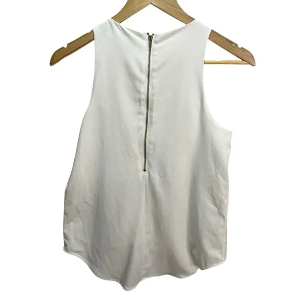Banana Republic White Tweed Chiffon Women's Blouse‎ 2P Career Flowy - Image 2