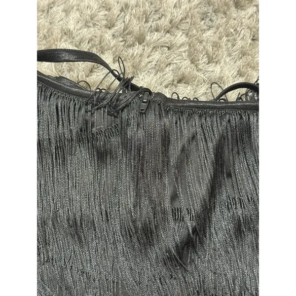 Dreamgirl Black Flapper Fringe Mini Dress Party Dance Women’s Size L - Image 11