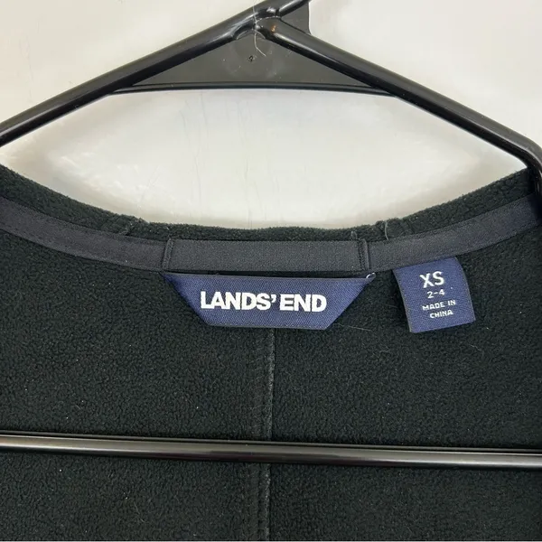 Lands End Soft Shell Hooded Grey Zip Up Fleece Lined Jacket Size XS - Image 9