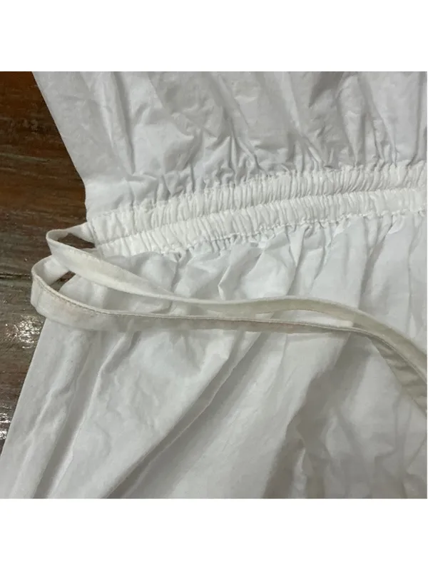 NWOT Steve Madden White Lace Halter Mini Dress Cotton Tiered Small Read - Image 9