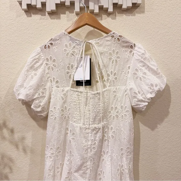 En Saison Adina Lace Mini Dress in White Size Small NWT - Image 5