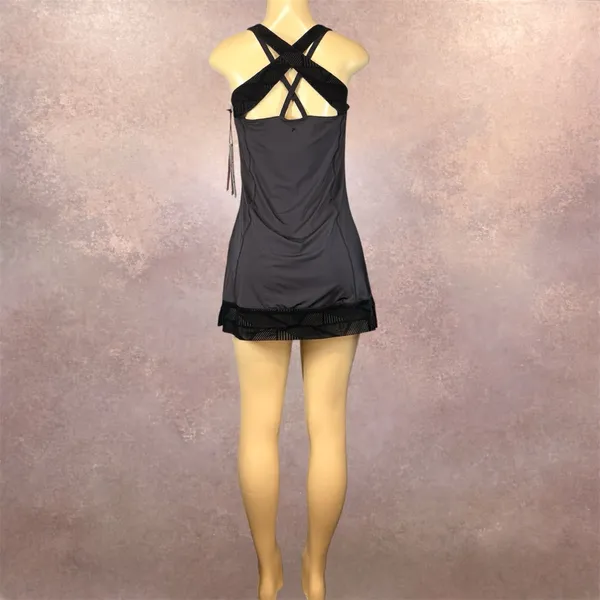 Fila Women’s Athletic Tennis Dress L Strappy Back Black Sport Dress NWT - Image 2