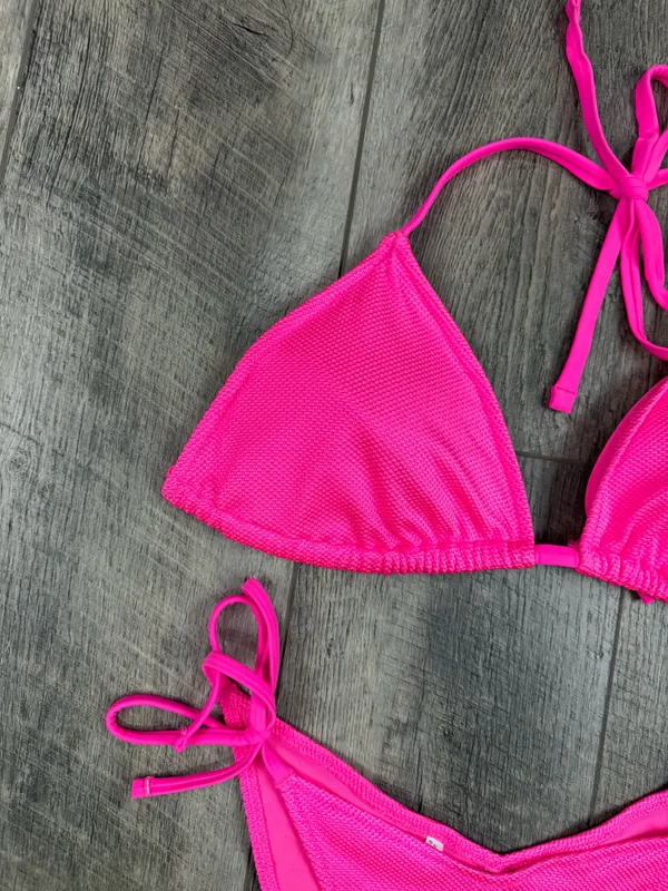 Aerie Hot Pink Textured Bikini Set - Image 5
