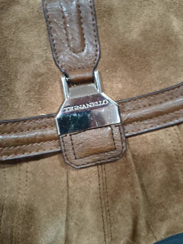 Tignanello Brown Suede Shoulder Bag with Leather Trim - Image 2