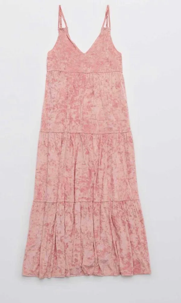 Aerie Velvet Tiered Maxi Dress - Image 4