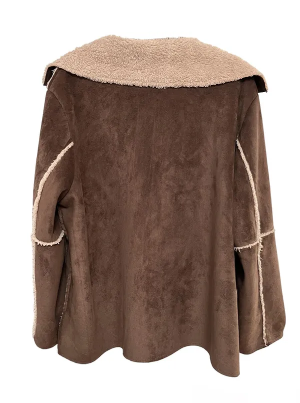 Brown Faux Shearling Jacket (Size 1X) - Image 2