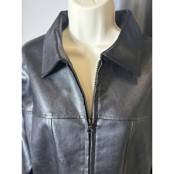 Sampeel Faux Leather Women’s Jacket‎ Medium Motorcycle Jacket Bomber Coat Winter - Image 4