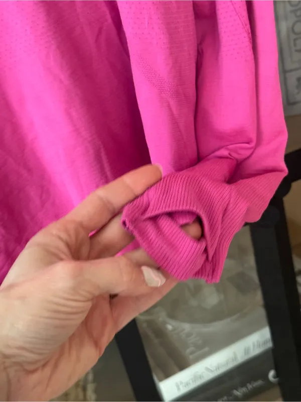 Lululemon Swiftly Tech Long Sleeve Shirt 2.0 Race Length Sonic Pink tee crop - Image 9