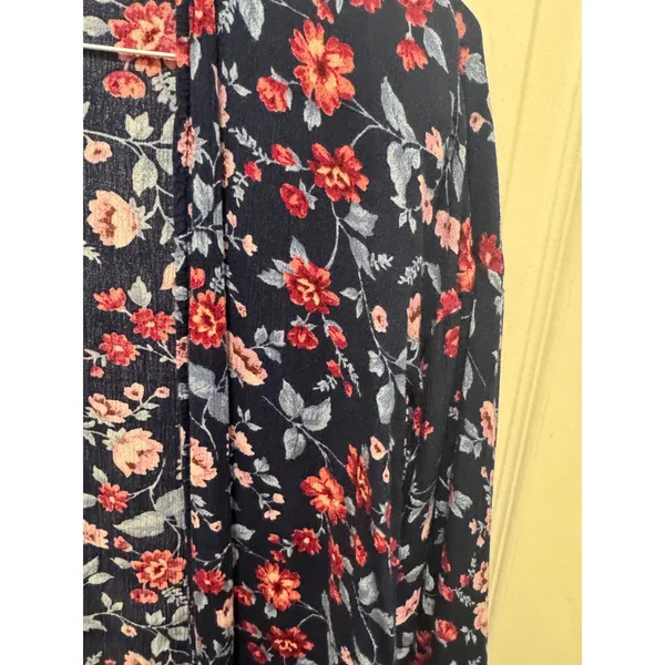 American‎ Eagle Floral Kimono Cardigan Navy Pink Red XS/S - Image 3