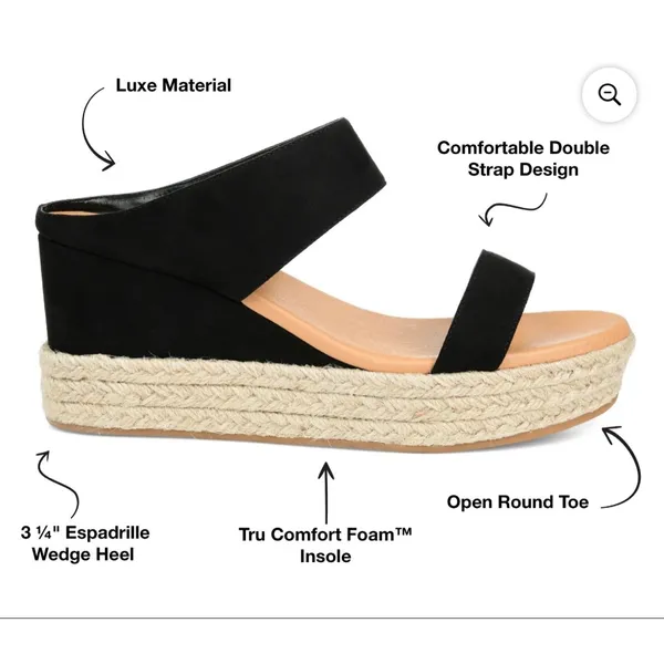 Journee NEW Alissa Wedge Heel Espadrille Sandals 12 $90 - Image 2