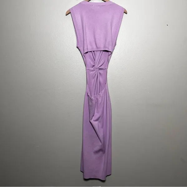 NEW Vici Women Midi Dress XL Lavender Purple Cutout Twist Open Back‎ Brunch Date - Image 10