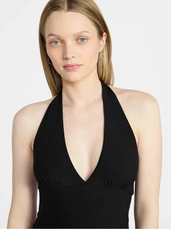 No Boundaries Black Halter Maxi Dress - Image 3