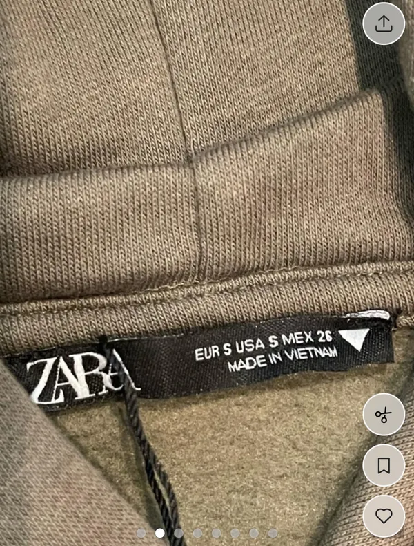 Zara Olive Green Cropped Hoodie & Joggers Set Size S - Image 2