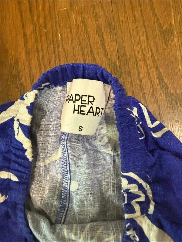 Paper Heart Strapless Blue Floral & Nautical Print Dress - Image 3