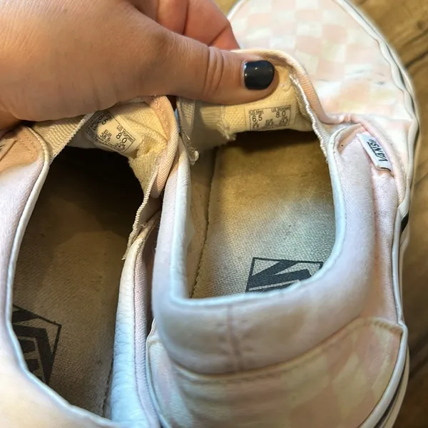 Vans Women’s 8 Pink White Checker Off the Wall Slide-ons Slip-ons Sneaker Skater - Image 8